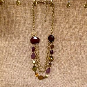 Statement necklace. Brushed gold